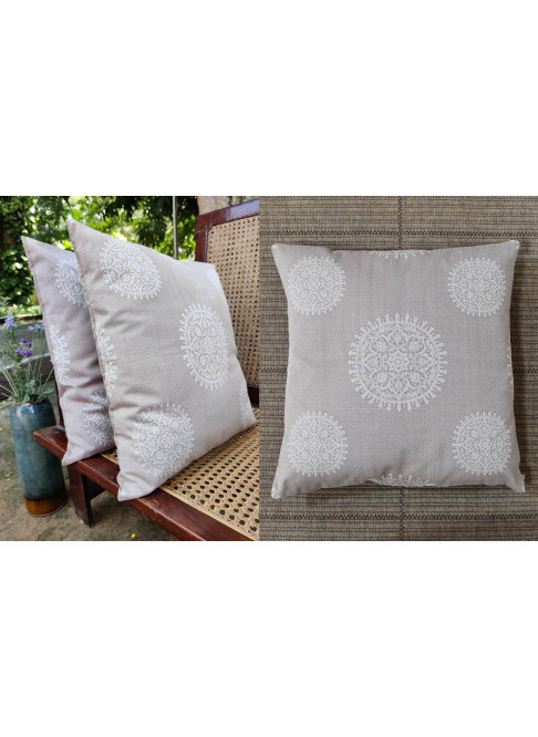 Handloom Organic Cotton Brown Cushion Cover 